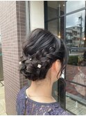 パーティーアップ編み込みで可愛く