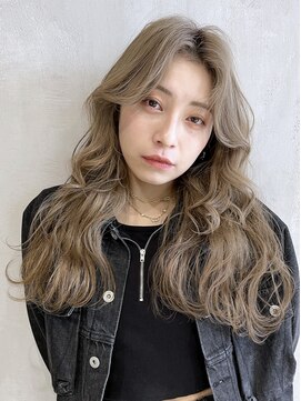 アイティーバイアルバム 藤沢店(IT by ALBUM) 波ウェーブロング_グレージュカラーボブウルフ_9197