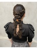 ポニーテールでツイン