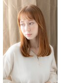 ハイトーンカラーぱっつん前髪エアストレートZ上尾10代20代30代