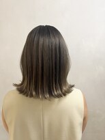 小森谷,黒髪,グレーベージュ,ハイライトカラーe34