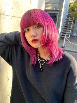 ワンズ リー 上大岡店(One's ly) デザインカラーレイヤーカットウェットヘア夏オリーブベージュ