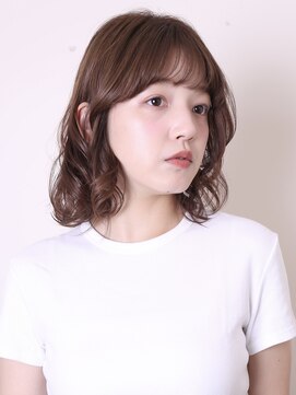 ヨファヘアー 岡本店(YOFA hair) 似合わせカット小顔前髪ソフトカールミディアムレイヤー1101