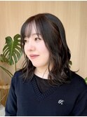 【中里恵梨】チョコレートブラウン/ミディアム/顔周り/20代