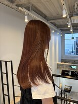 ヌープヘアーアイス(NUUP.hair ici) ★ブリーチなしダブルカラーオレンジピンク春カラー暖色レイヤー