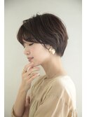 ミセス上品ショートボブ／ウォームベージュ