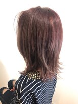 ヘアーサロン クスキ(hair salon KUSUKI) ピンクバイオレットカラーのミディアムボブ