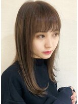 顔まわりレイヤーワンカールミディアム