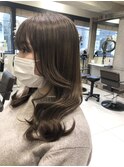 韓国風くびれカット透明感マットブラウンカラー　ヨシンモリ