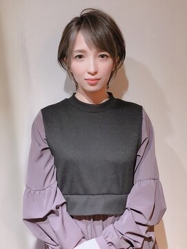 髪質改善と縮毛矯正の専門店 サンティエ(scintiller) 大人可愛い20代30代40代小顔ワンサイドショートボブ丸み前下がり