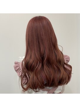 ラフ 原宿(L.a.a.g.f harajuku) チェリーピンク×サクラピンク インナーカラー@原宿