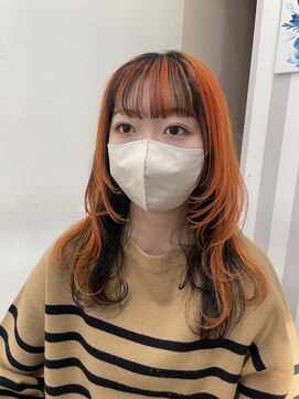 ヘアー フルール(Hair fleur) ロングウルフ × アンブレラカラー