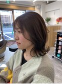 ★外ハネミディアム★ベージュ/柔らか透け感重視/美髪カラー