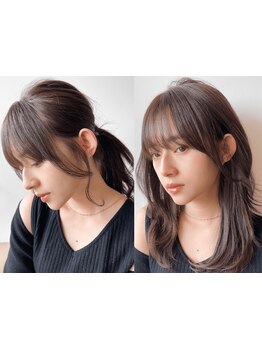 【結んでも可愛い☆】印象を決める顔周りはmm単位で調整◎確認をいれながらカット致しますのでご安心下さい