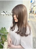 髪質改善カラー×シフォンベージュ