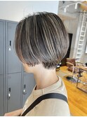 ショート×コントラストハイライト/川崎/美髪カラー/髪質改善/艶