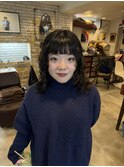 メルティ―カラーフェミニンロングマッシュウルフボブヘア着物