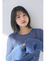 クロード モネ 池袋店(Claude MONET)&nbsp;外ハネボブ×シースルーバング×グレー系カラー【池袋・池袋駅】