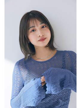 クロード モネ 池袋店(Claude MONET) 外ハネボブ×シースルーバング×グレー系カラー【池袋・池袋駅】