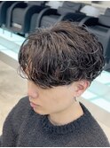 波巻きスパイラルシャドウパーマ束感メンズ夏モテ髪韓国風