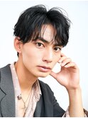 men's/メンズ/フェザーパーマ/ニュアンス/ブルーブラック/黒染め