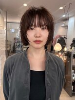 カルテ(QUARTE)&nbsp;スクエアなミニボブ　パープルブラウン