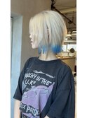 レイヤーカットケアブリーチダブルカラー　ボブ　ウルフ