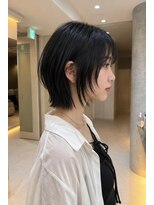 サンド 池袋 2nd(sand) 黒髪でも重くない、ハッシュボブ!