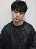 バース(BIRTH)&nbsp;天神【BIRTH】マッシュパーマ×ネイビーブラック　4