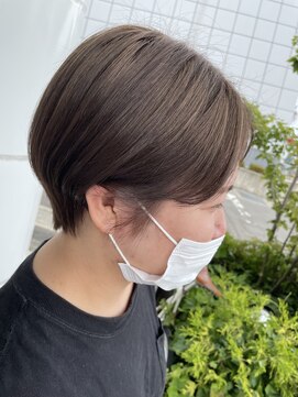 ジップ 緑店(zip) 丸みショート×ブリーチ履歴ありまろベージュ