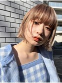 外ハネが可愛いボブスタイル！