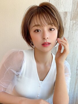 アフロート ディル(AFLOAT D'L) 大人かわいい 小顔 ショートボブ ひし形シルエット グレージュKI