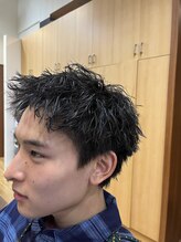 フレンズ 手稲店(friend's) スパイキーショートツイストスパイラルパーマ黒髪アップバング