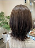 くびれレイヤーボブ×赤み消しアッシュカラー