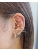 【MOE】トレンド♪チタン粒耳ジュエリー