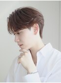 韓国ヘアカルマパーマコンマバングセンターパート黒髪ウルフ