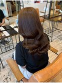大人上品/くびれロング/レイヤーカット/艶髪/キャラメルブラウン