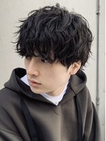 フィフス 原宿(fifth)&nbsp;原宿緩めシャドウパーマルーズメンズカットラウンドマッシュ30代