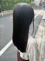 リコ 池袋東口店(Liko)&nbsp;髪質改善 顔周りカット 縮毛矯正 黒髪 アッシュブラック 20代