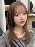 フェイスレイヤー小顔レイヤー韓国ヘアくびれレイヤー