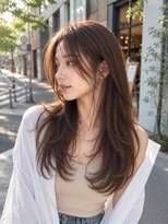 バグズ ヘアデザイン 桔梗が丘店(Baguz HAIR DESIGN) ふんわりくびれレイヤー×モカブラウンロング