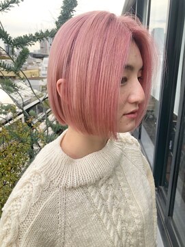 ベチカ(vetica) ペールピンクのワンレンボブスタイル