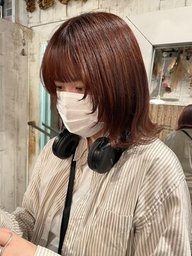 トロニー(TLONY) 深みオレンジ/顔周りレイヤー/顔周りカット/ブリーチなしカラー