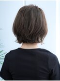 くびレイヤー前髪なしグレージュボブ 外はね【AIN.表参道】川原