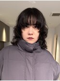 レイヤーパーマ/黒髪マッシュウルフヘア/wolf hair/layer perm