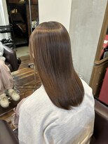 オーガスト ヘア ネイル(AUGUST hair nail)&nbsp;オリーブベージュ／ブリーチなしダブルカラー／横浜／ツヤカラー
