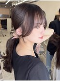 韓国顔周りxレイヤーセミディ/姫カット/ワンカール/シアーカラー