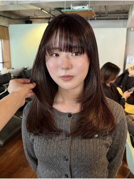 ノラジャーニー(NORA Journey) 【上田】顔周りレイヤーカット地毛風ストレートオリーブカラー