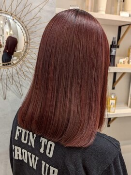 ポジ(poji) ピンクブラウン　艶髪　髪質改善　韓国風　顔まわり　顔周り