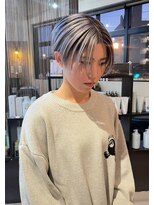 桃の木 ヘアー(桃の木 hair)&nbsp;バレイヤージュホワイトシルバー